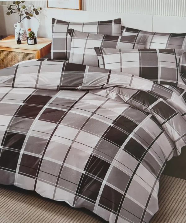 Dvigulės satino medvilnės patalynės komplektas 200x220 spalva– pilkos