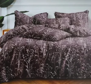 Dvigulės satino medvilnės patalynės komplektas 200×220 spalva – tamsiai pilka