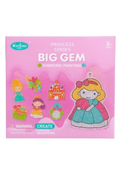 Kūrybinis rinkinys vaikams - deimantinė dėlionė su lipdukais Big Gem – rožinė