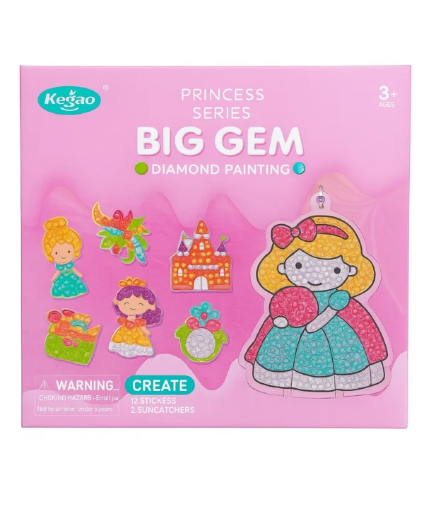 Kūrybinis rinkinys vaikams - deimantinė dėlionė su lipdukais Big Gem – rožinė