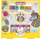 Kūrybinis rinkinys vaikams - deimantinė dėlionė su lipdukais Big Gem – geltona su vienaragiu.