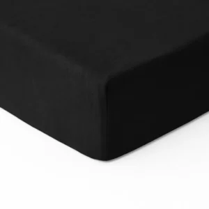 Juoda 100% medvilnės paklodė su guma, įvairių dydžių