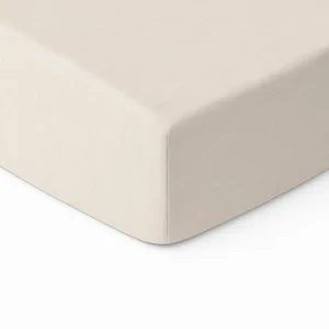 Kreminė 100% medvilnės paklodė su guma, įvairių dydžių