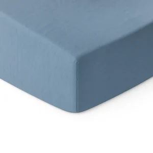 Mėlyna 100% medvilnės paklodė su guma, įvairių dydžių