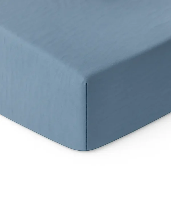 Mėlyna medvilninė paklodė su guma - 90x200, 140x200, 160x200, 180x200, 200x220 Mėlyna 100% medvilnės paklodė su guma, įvairių dydžių