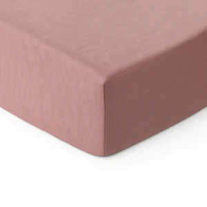 Pelenų rožinė 100% medvilnės paklodė su guma, įvairių dydžių