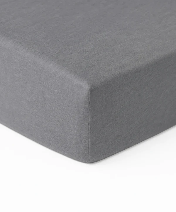 Pilka 100% medvilnės paklodė su guma, įvairių dydžių