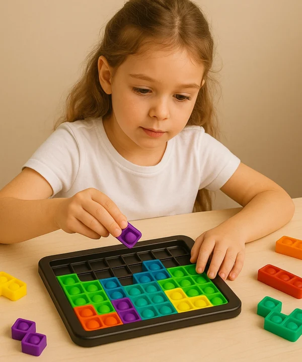 Pop-It dėlionė - silikoninis sensorinis žaislas vaikams.