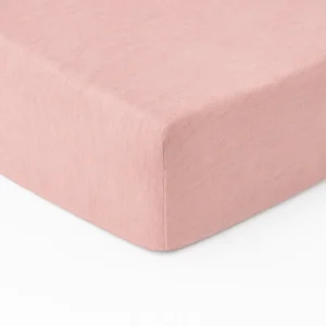 Rožinė 100% medvilnės paklodė su guma, įvairių dydžių
