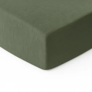 Samanų žalia 100% medvilnės paklodė su guma, įvairių dydžių