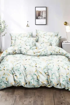 Dvigulės satino medvilnės patalynės komplektas 200x220 spalva– marga