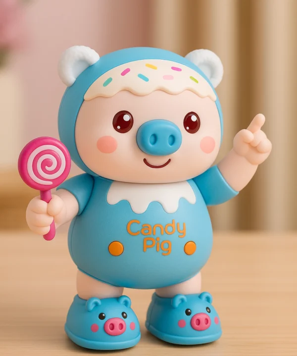 Interaktyvus šokantis muzikinis žaislas kiaulytė Candy Pig - spalva mėlyna.