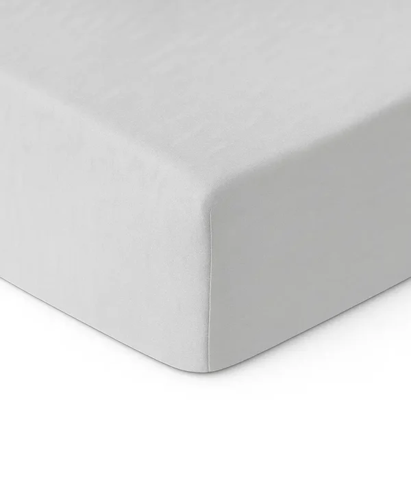 Šviesiai pilka 100% medvilnės paklodė su guma, įvairių dydžių