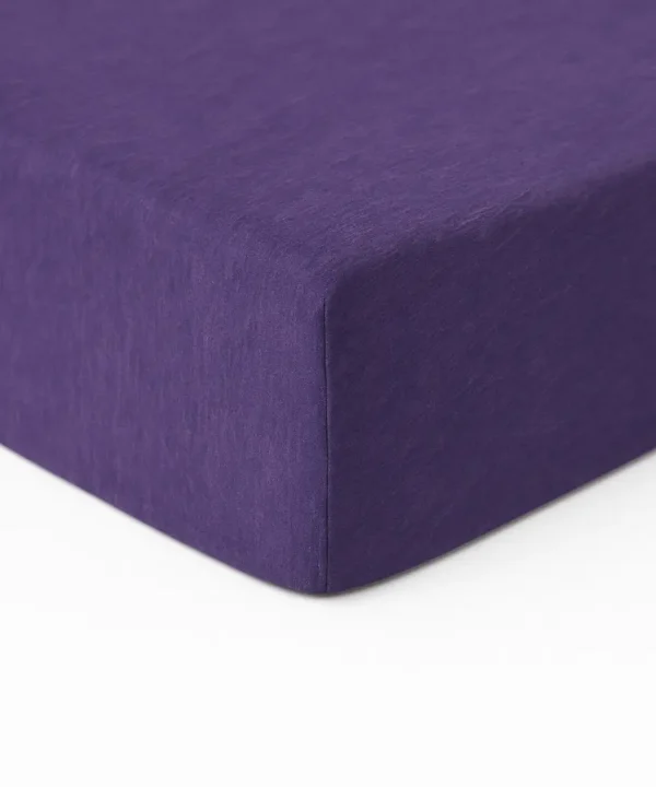 Violetinė 100% medvilnės paklodė su guma, įvairių dydžių