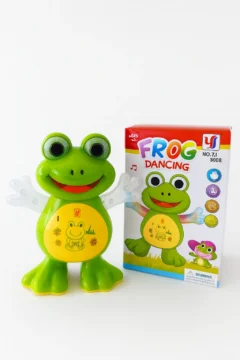 Interaktyvus muzikinis žaislas šokanti varlė su šviesomis ir muzika - žalios spalvos varlytė, groja ir juda.