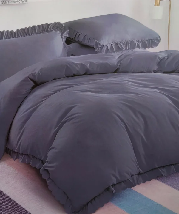 Dvigulės 100% medvilnės patalynės komplektas 200x220 spalva– mėlyna