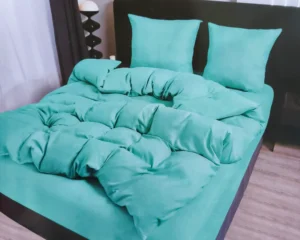 Dvigulės 100% medvilnės patalynės komplektas 200x220 spalva – mėtinė