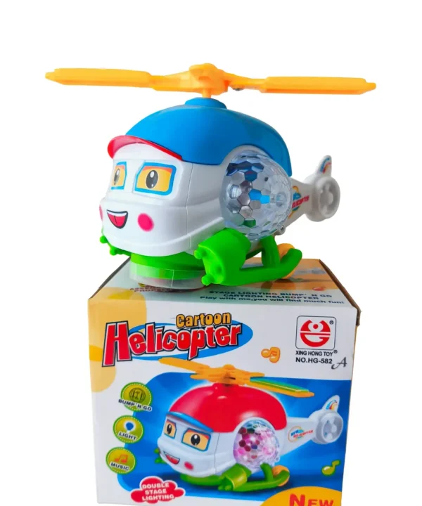 Muzikinis žaislinis sraigtasparnis su šviesomis ir garsais.