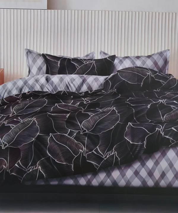 Patalynes komplektas satino medvilnes 200x220 antracito Patalynės komplektas 200×220 satino medvilnės antracito su raštu