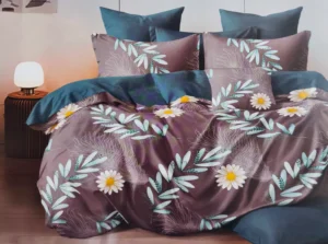 Patalynės komplektas 200×220 satino medvilnės pilkas su raštu