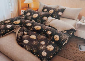 Patalynės komplektas 200×220 satino medvilnės šilta antracito spalva