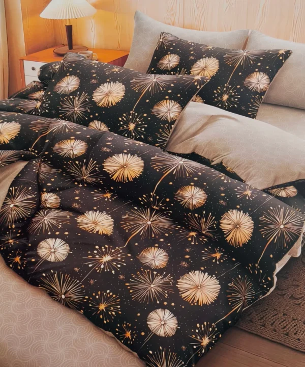 Patalynės komplektas 200×220 satino medvilnės šilta antracito spalva