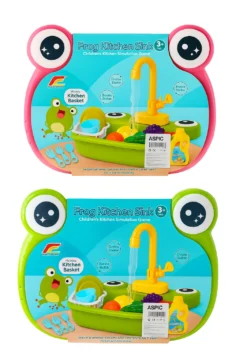 Žaislinė kriauklė su bėgančiu vandeniu – varliuko dizainas vaikams.