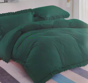 Dvigulės 100% medvilnės patalynės komplektas 200x220 spalva– žalia
