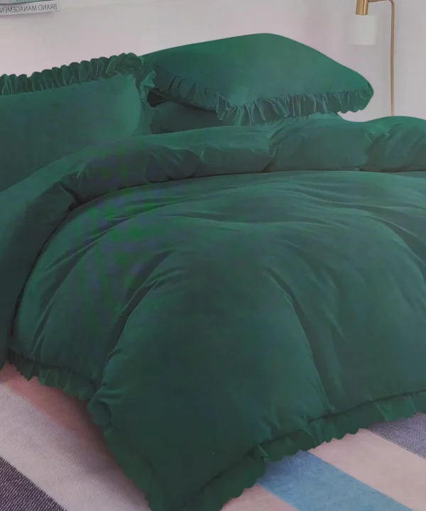 Dvigulės 100% medvilnės patalynės komplektas 200x220 spalva– žalia