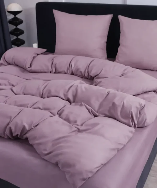 Dvigulės 100% medvilnės patalynės komplektas 200x220 spalva – pelenų rožinė