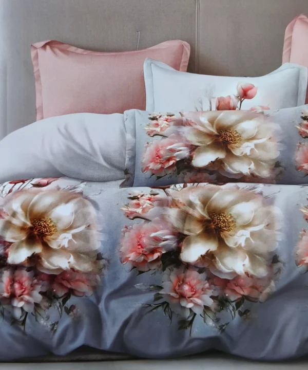 Patalynes komplektas satino medvilnes pilkas ir margas 200x220 Patalynės komplektas 200×220 satino medvilnės pilka marga