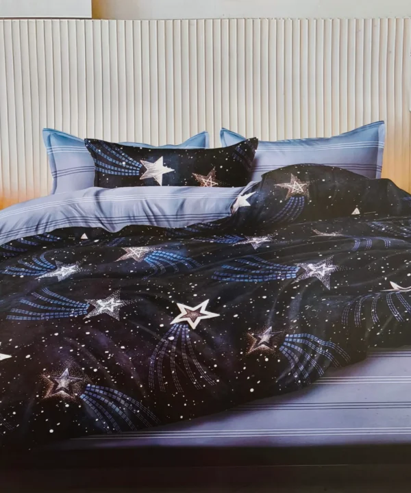 Patalynės komplektas 200×220 satino medvilnės tamsiai mėlynas