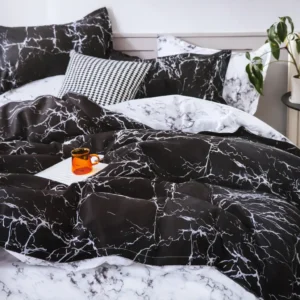 Patalynės komplektas 160x200 medvilnės juodos ir baltos spalvos