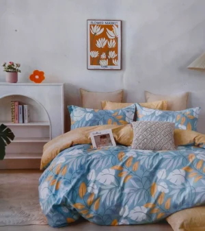 Patalynės komplektas 160x200 medvilnės žydros spalvos