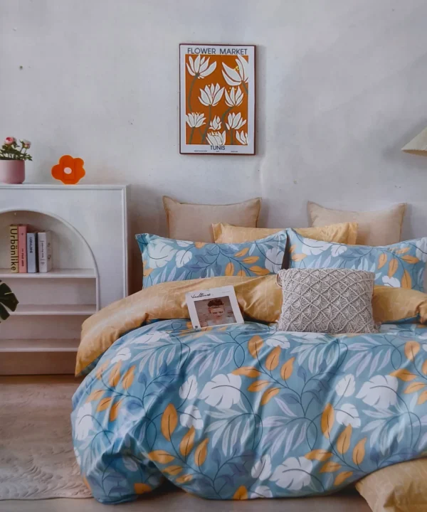 Patalynes komplektas medvilnes 160x200 žydras su raštu Patalynės komplektas 160x200 medvilnės žydros spalvos