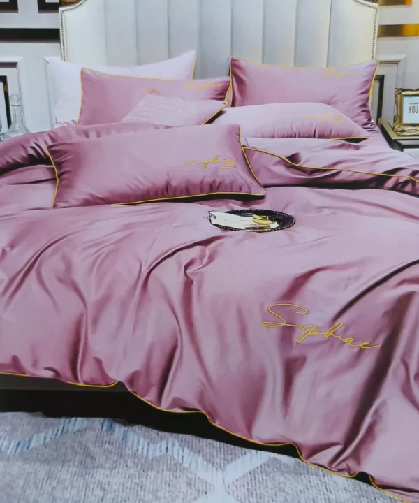 Patalynes komplektas medvilnes 200x220 pelenų rožinė Patalynės komplektas 200x220 medvilnės pelenų rožinės spalvos